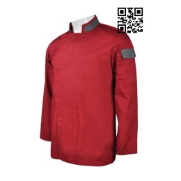 SKKI005  製作紅色廚師服 訂造西餐廳廚師服 梳織啪鈕款 袖口筆插 灰色領 大量訂造廚師服 廚師服專營 廚師服價格 SKKI005  製作紅色廚師服 訂造西餐廳廚師服 梳織啪鈕款 袖口筆插 灰色領 大量訂造廚師服 廚師服專營 廚師服價格